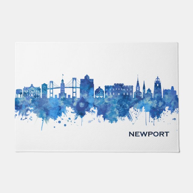 Paillasson Newport Rhode Island USA Skyline Blue (Devant)