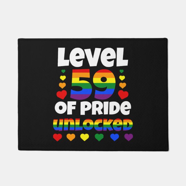 Paillasson Niveau 59 de Pride Unlock Rainbow LGBT 59e (Devant)