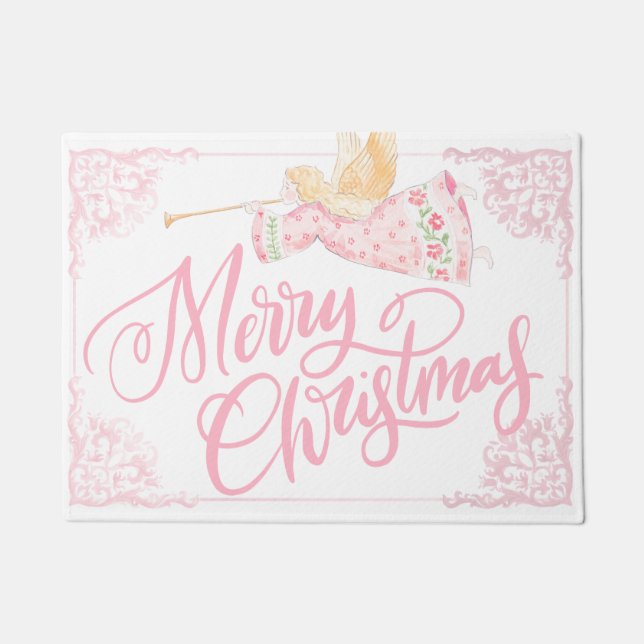 Paillasson Noël Ange Rose Pastel (Devant)