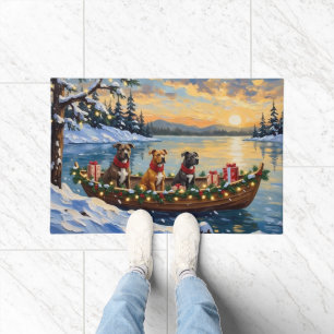 Paillasson Noël Bateau de Noël Pitbull