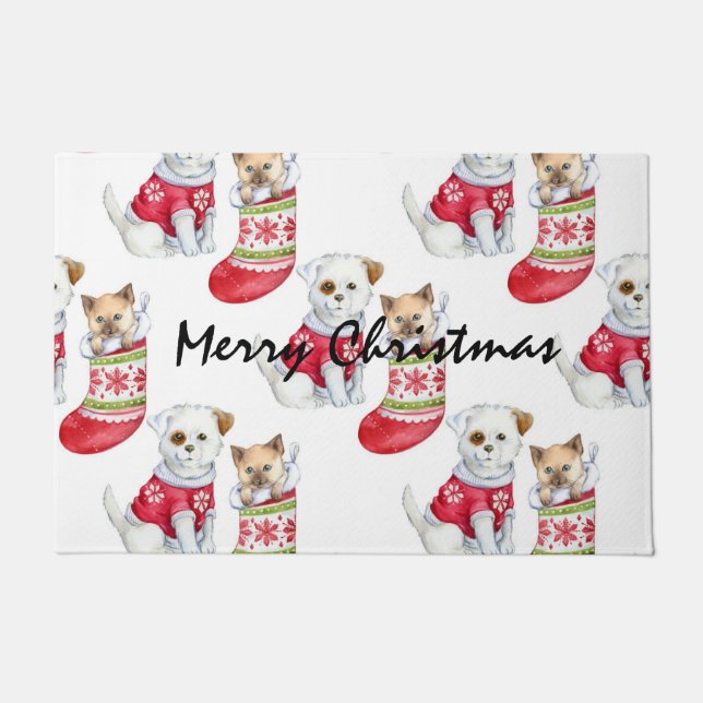 Paillasson Noel Chien & Chat Stockings (Devant)