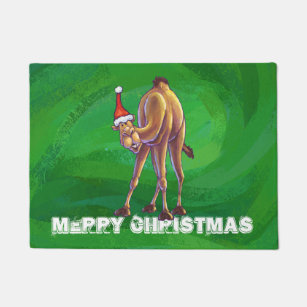 Paillasson Noël de chameau sur le vert