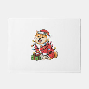 Paillasson Noël de l'éclairage de Noël Père Noël Shiba Inu Ch