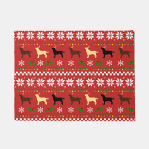 Paillasson Noël de trois de manteau de couleurs chiens