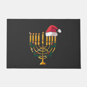 Paillasson Noël Hanukkah Juif Père Noël Menorah 
