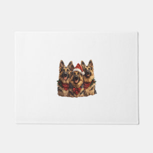 Paillasson Noël mignon berger allemand chiens de Santa Hat Ho