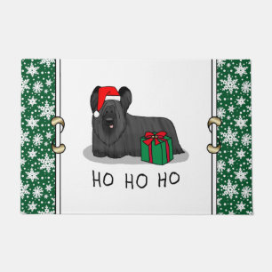 Paillasson Noël Père Noël Casquette Skye Terrier (noir)