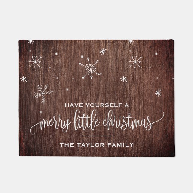 Paillasson Noël rustique du flocon de neige (Devant)