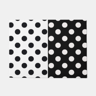 Paillasson Noir Blanc demi-couleur fractionné en Pois Inverse