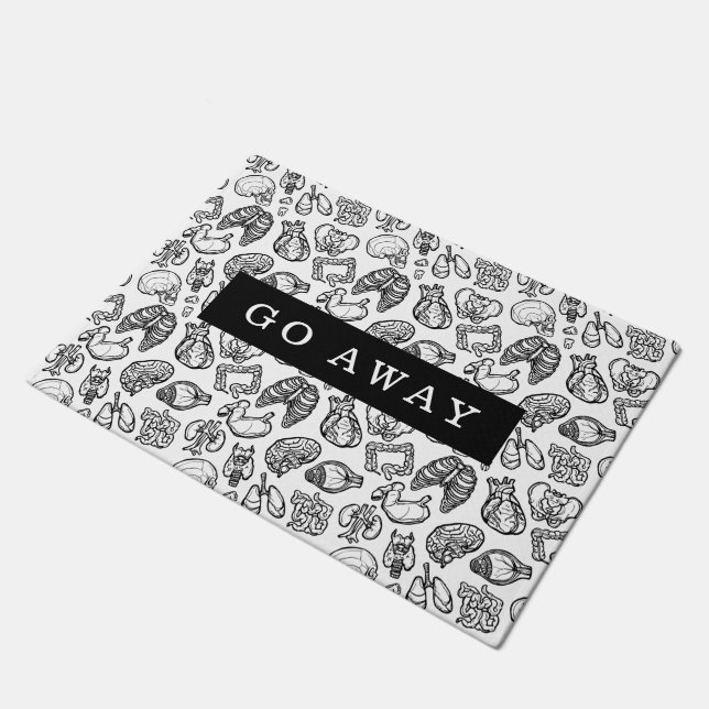 Paillasson Noir & Blanc moderne Anatomie humaine Croquis pers (Incliné)