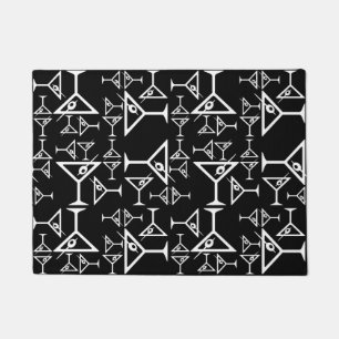 Paillasson Noir de motif de martini de conception en verre de