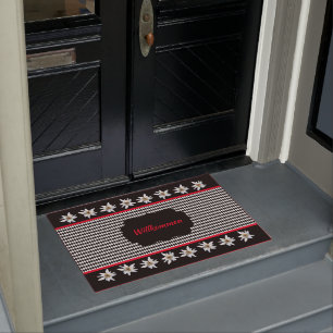 Paillasson Noir d'inspiration allemande avec porte Edelweiss