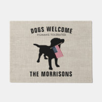 Paillasson noir drôle de nom de famille de chien