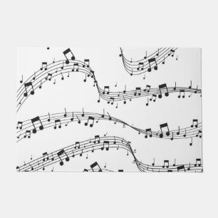Paillasson Noir et blanc note musicienne Motif