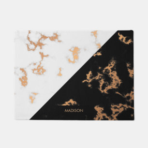 Paillasson Noir et Marbre blanc