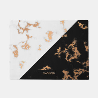 Paillasson Noir et Marbre blanc