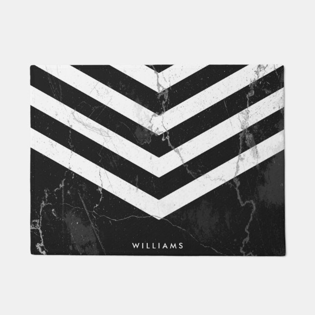 Paillasson Noir et Marbre blanc (Devant)