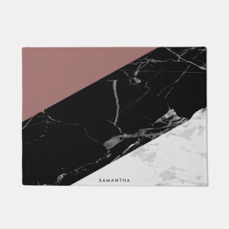 Paillasson Noir et Marbre blanc