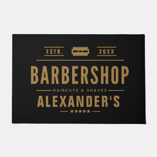 Paillasson Noir et Tan Moderne (Devant)