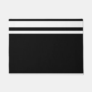 Paillasson Noir : Lignes modernes en blanc