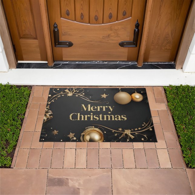 Paillasson Noir moderne et or (De plein air)