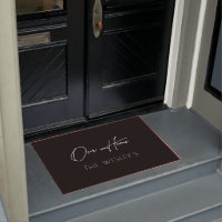 Noir Notre maison Script personnalisé Porte Mat