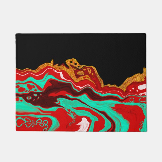 Paillasson Noir, Or, Bourgogne, Marbre Artn (Devant)