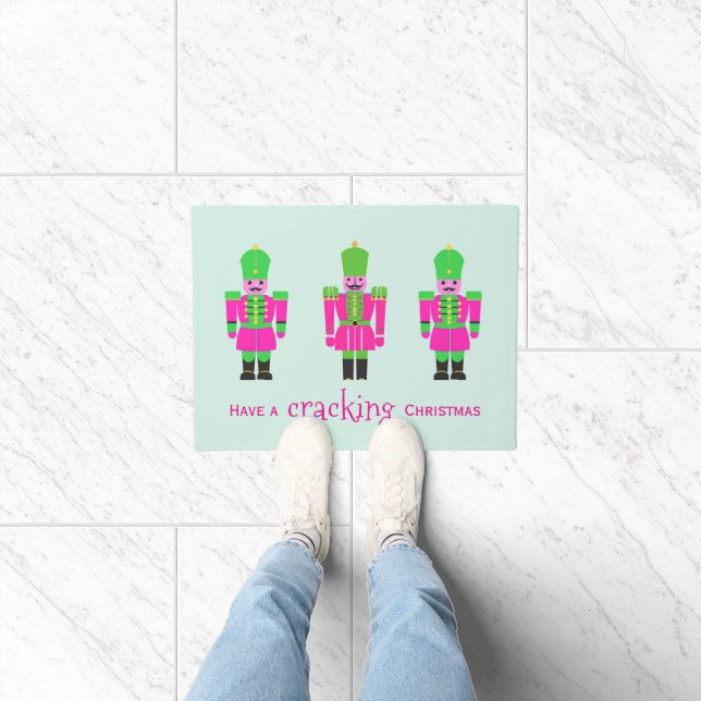 Paillasson Noisette Noël rose et vert (Intérieur)