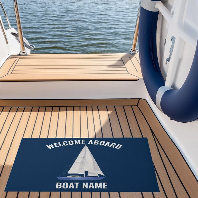 Paillasson Nom de bateau  (custom name sail boat yacht doormat with custom boat name)