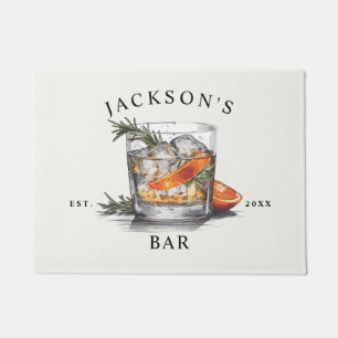 Paillasson Nom de cocktail au whisky élégant & année bar à do