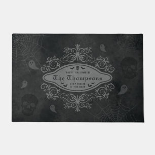 Paillasson Nom de famille Halloween gothique macabre vintage