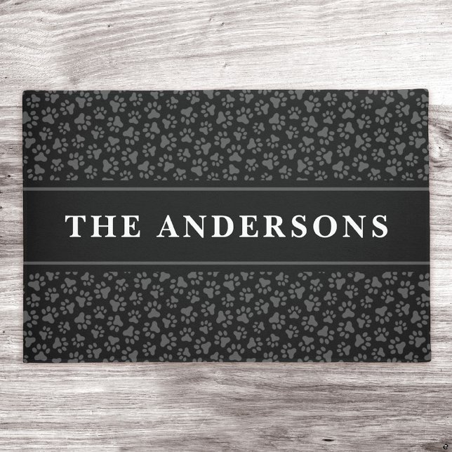 Paillasson Nom de famille ou nom de famille d'Empreintes de p (Créateur téléchargé)
