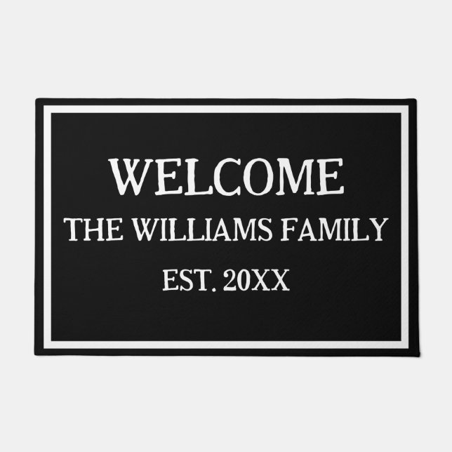 Paillasson Nom de famille personnalisé Monogram Doormat (Devant)