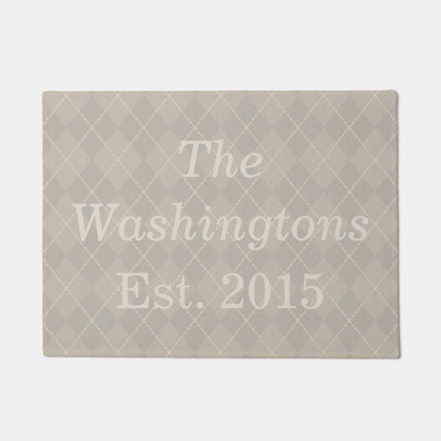 Paillasson Nom de famille personnalisé personnalisé personnal (Devant)