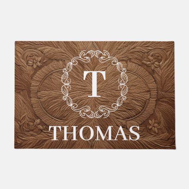 Paillasson Nom de famille personnalisé Porte personnalisée (Devant)