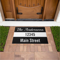 Nom de famille Script Street Adresse Noir et Blanc