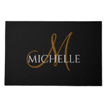 Nom de script de monogramme personnalisé noir et b