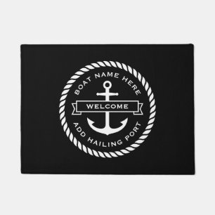 Paillasson Nom du bateau d'attache et de corde port d'immatri