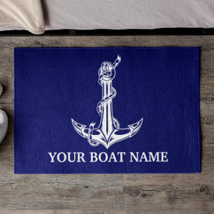 Paillasson Nom du bateau de la corde d'Ancre nautique vintage