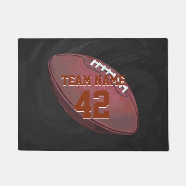 Paillasson Nom du joueur sur le football peint (Devant)