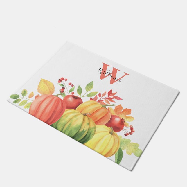 Paillasson Nom du monogramme citrouille (Incliné)