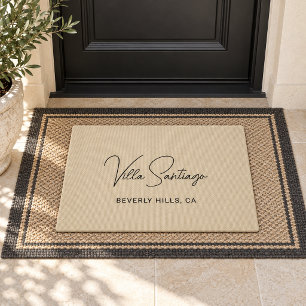 Paillasson Nom et emplacement de résidence chic beige