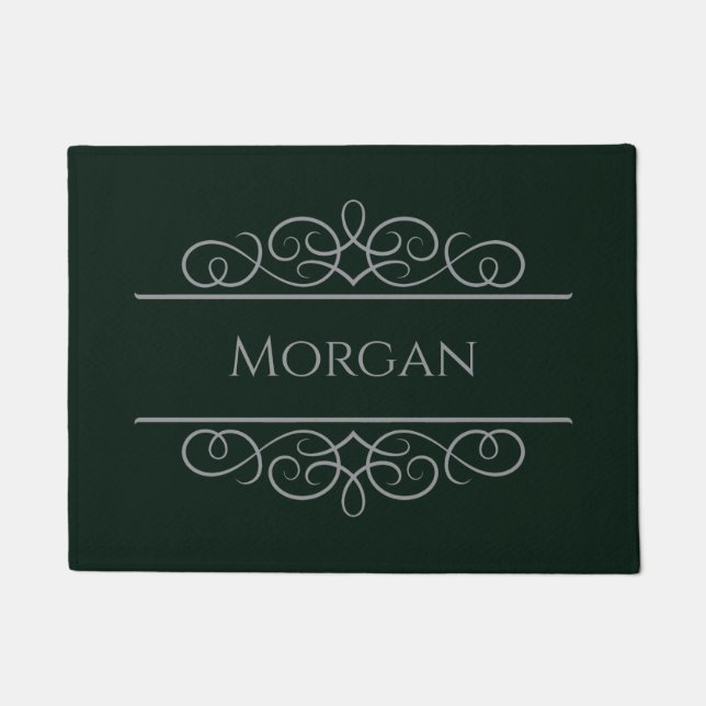 Paillasson Nom Green Elegant Custom Doormat | modifiable (Devant)