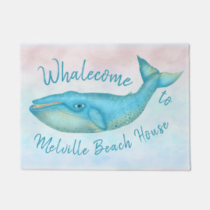 Paillasson Nom nautique de Whalecome   de baleine bleue de