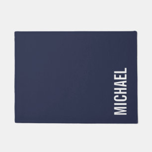 Paillasson Nom personnalisé bleu marine moderne minimaliste