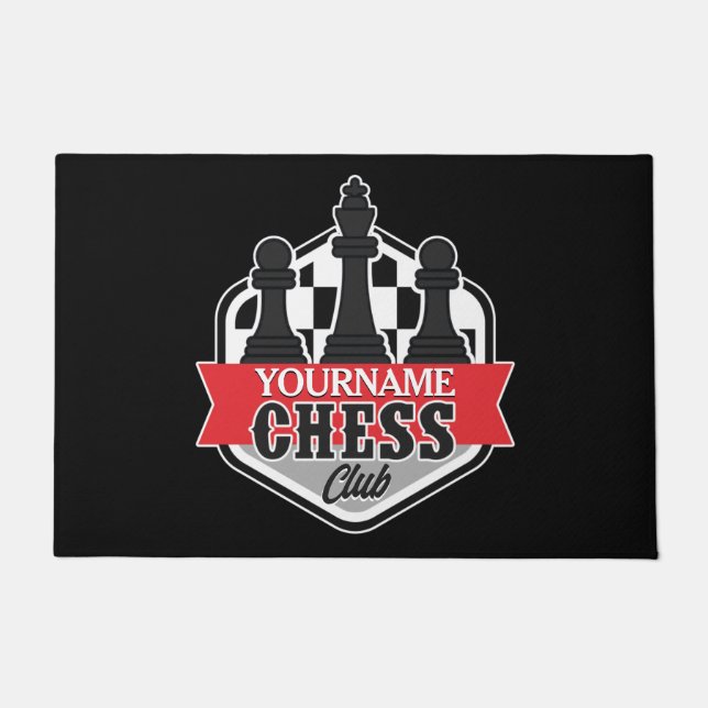 Paillasson Nom personnalisé Chess Player Club Checkmate (Devant)