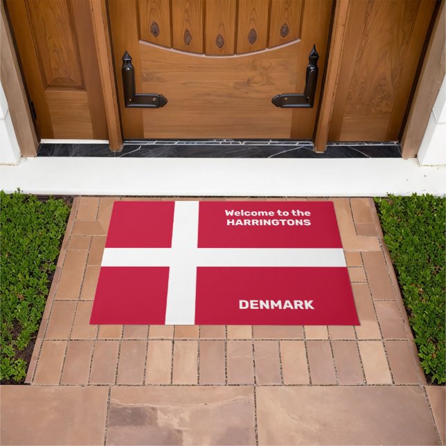 Paillasson Nom personnalisé et texte Danemark Indicateur (De plein air)
