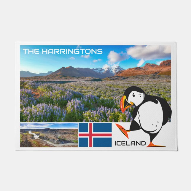 Paillasson Nom personnalisé Islande (Devant)