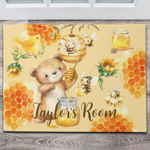 Paillasson Nom personnalisé Miel Ours Abeilles