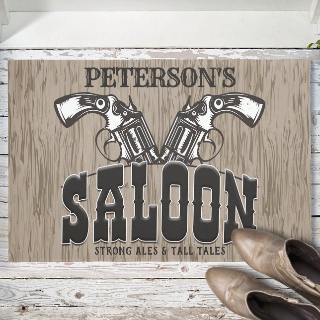 Paillasson NOM PERSONNALISÉ Wild West Gun Revolver Saloon (Créateur téléchargé)